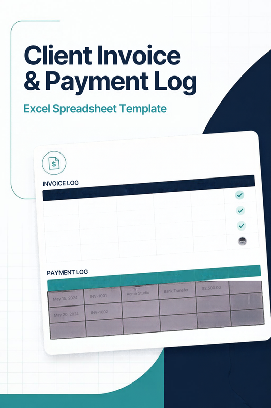 Client Invoice & Payment Log spreadsheet template cover image