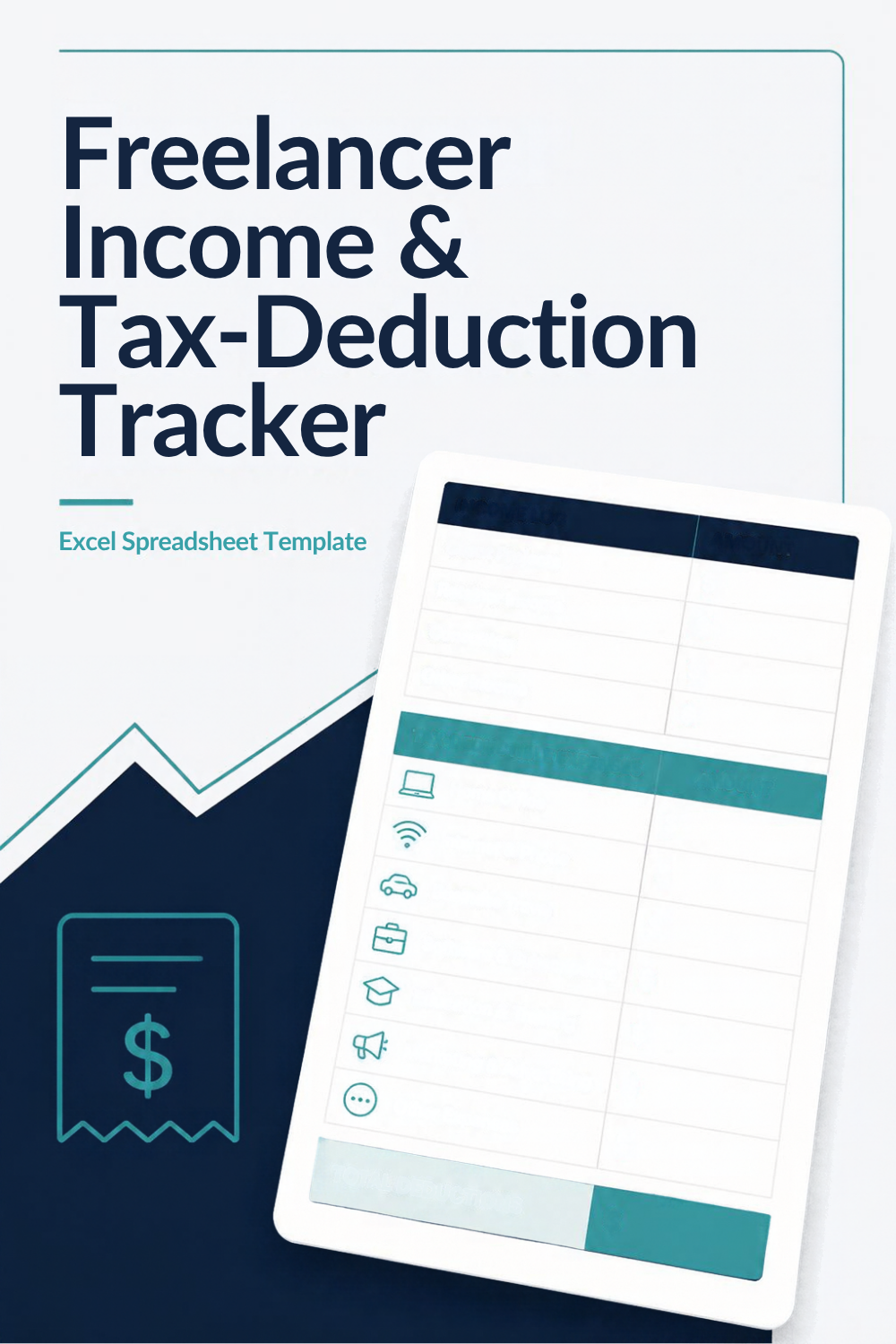 Freelancer Income & Tax-Deduction Tracker spreadsheet template cover image