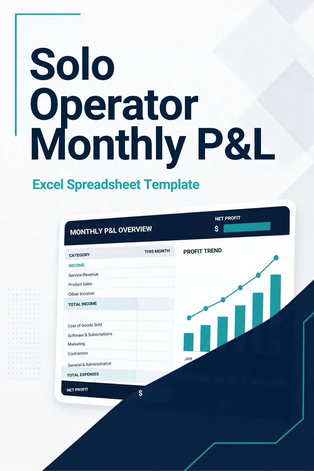 Solo Operator Monthly P&L Spreadsheet cover image