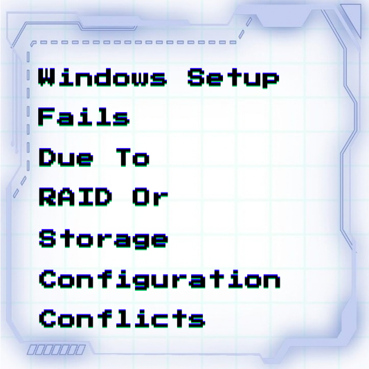 Windows Setup fails due to RAID or storage configuration conflicts