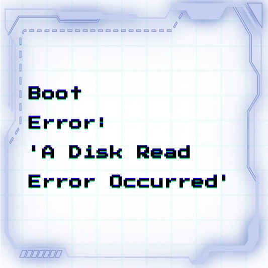 Boot error: 'A disk read error occurred' (MBR/boot sector issue)
